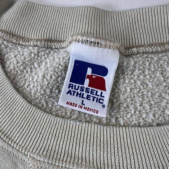 Russell Athletic Vintage Crewneck Sweatshirt Men's size Large Off White - Picture 4 of 7